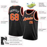 Custom Black Orange-White Authentic Basketball Jersey