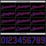 Custom Black Royal-Red Authentic Basketball Jersey