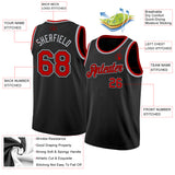 Custom Black Red-Gray Authentic Basketball Jersey