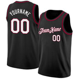 Custom Black White-Maroon Authentic Basketball Jersey