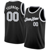 Custom Black Gray-White Authentic Basketball Jersey