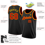 Custom Black Red-Gold Authentic Basketball Jersey