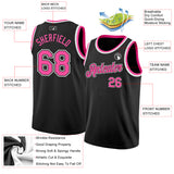 Custom Black Pink-White Authentic Basketball Jersey