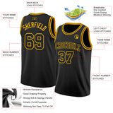 Custom Black Gold Authentic Basketball Jersey