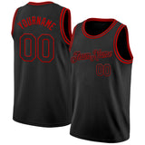 Custom Black Red Authentic Basketball Jersey
