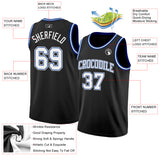 Custom Black White-Royal Authentic Basketball Jersey
