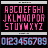 Custom Black Light Blue-Pink Authentic Basketball Jersey