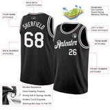 Custom Black White Authentic Basketball Jersey