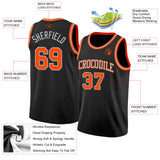 Custom Black Orange-Gray Authentic Basketball Jersey