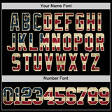 Custom Black Vintage USA Flag Cream-Red Authentic Basketball Jersey