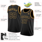 Custom Black Old Gold Authentic Basketball Jersey