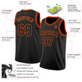 Custom Black Orange Authentic Basketball Jersey