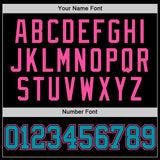 Custom Black Teal-Pink Authentic Basketball Jersey