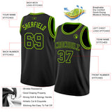 Custom Black Neon Green Authentic Basketball Jersey