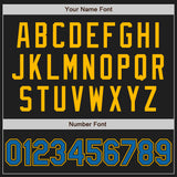 Custom Black Blue-Gold Authentic Baseball Jersey