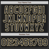 Custom Black White-Old Gold Authentic Baseball Jersey