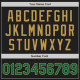 Custom Black Kelly Green Old Gold-Red Authentic Baseball Jersey