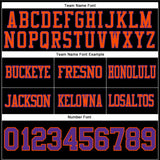 Custom Black Purple-Orange Authentic Football Jersey
