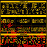 Custom Black Red-Yellow 3D Pattern Splash Authentic Football Jersey