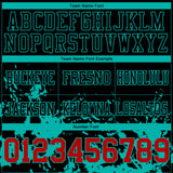 Custom Black Red-Aqua 3D Pattern Splash Authentic Football Jersey