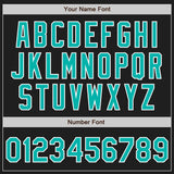 Custom Black Aqua-White Authentic Baseball Jersey