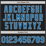 Custom Black Blue-White Authentic Baseball Jersey