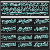 Custom Black Midnight Green-White Authentic Baseball Jersey