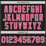 Custom Black Neon Pink-White Authentic Baseball Jersey