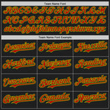Custom Black Neon Green-Red Authentic Baseball Jersey