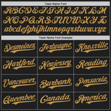 Custom Black Yellow-Old Gold Authentic Baseball Jersey