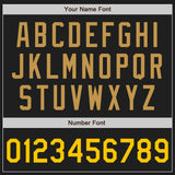 Custom Black Yellow-Old Gold Authentic Baseball Jersey