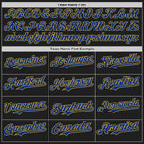 Custom Black Royal-Old Gold Authentic Baseball Jersey