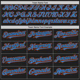 Custom Black Electric Blue-Orange Authentic Baseball Jersey