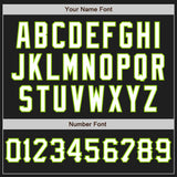 Custom Black White-Neon Green Authentic Baseball Jersey