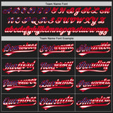 Custom Stitched Black USA Flag-Red Baseball Pullover Sweatshirt Hoodie