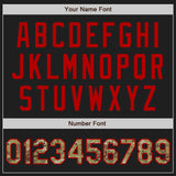 Custom Stitched Black Camo-Red Baseball Pullover Sweatshirt Hoodie