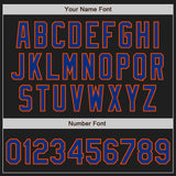 Custom Stitched Black Royal-Orange Baseball Pullover Sweatshirt Hoodie