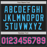 Custom Stitched Black Pink-Sky Blue Baseball Pullover Sweatshirt Hoodie