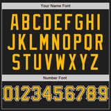 Custom Stitched Black Gold-White Baseball Pullover Sweatshirt Hoodie