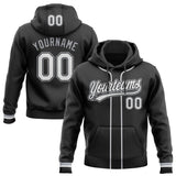 Custom Stitched Black White-Gray Baseball Pullover Sweatshirt Hoodie
