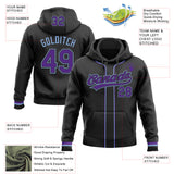 Custom Stitched Black Purple-Light Blue Baseball Pullover Sweatshirt Hoodie