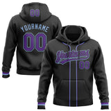 Custom Stitched Black Purple-Light Blue Baseball Pullover Sweatshirt Hoodie
