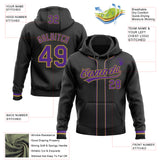 Custom Stitched Black Purple-Old Gold Baseball Pullover Sweatshirt Hoodie