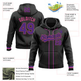 Custom Stitched Black Purple-Pink Baseball Pullover Sweatshirt Hoodie