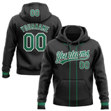 Custom Stitched Black Kelly Green-White Baseball Pullover Sweatshirt Hoodie