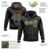 Custom Stitched Black Kelly Green Orange-White Baseball Pullover Sweatshirt Hoodie