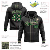 Custom Stitched Black Green-Cream Baseball Pullover Sweatshirt Hoodie
