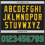 Custom Stitched Black Teal-Yellow Baseball Pullover Sweatshirt Hoodie