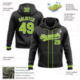 Custom Stitched Black Neon Green-White Baseball Pullover Sweatshirt Hoodie