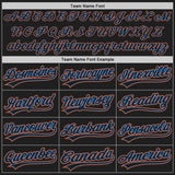 Custom Stitched Black Powder Blue-Orange Baseball Pullover Sweatshirt Hoodie